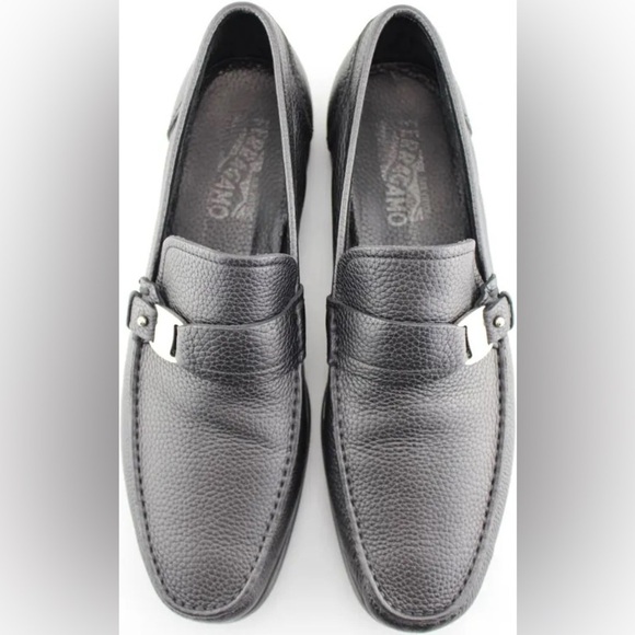 Men\'s SALVATORE FERRAGAMO \'Bravo\' Nero Calf Leather Loafers Size US - 7.5-D main image 7